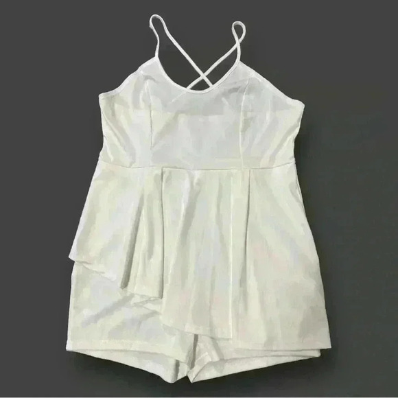 Woman’s White Jumpsuit Sleeveless One Piece Plus Size XXL - Picture 1 of 5